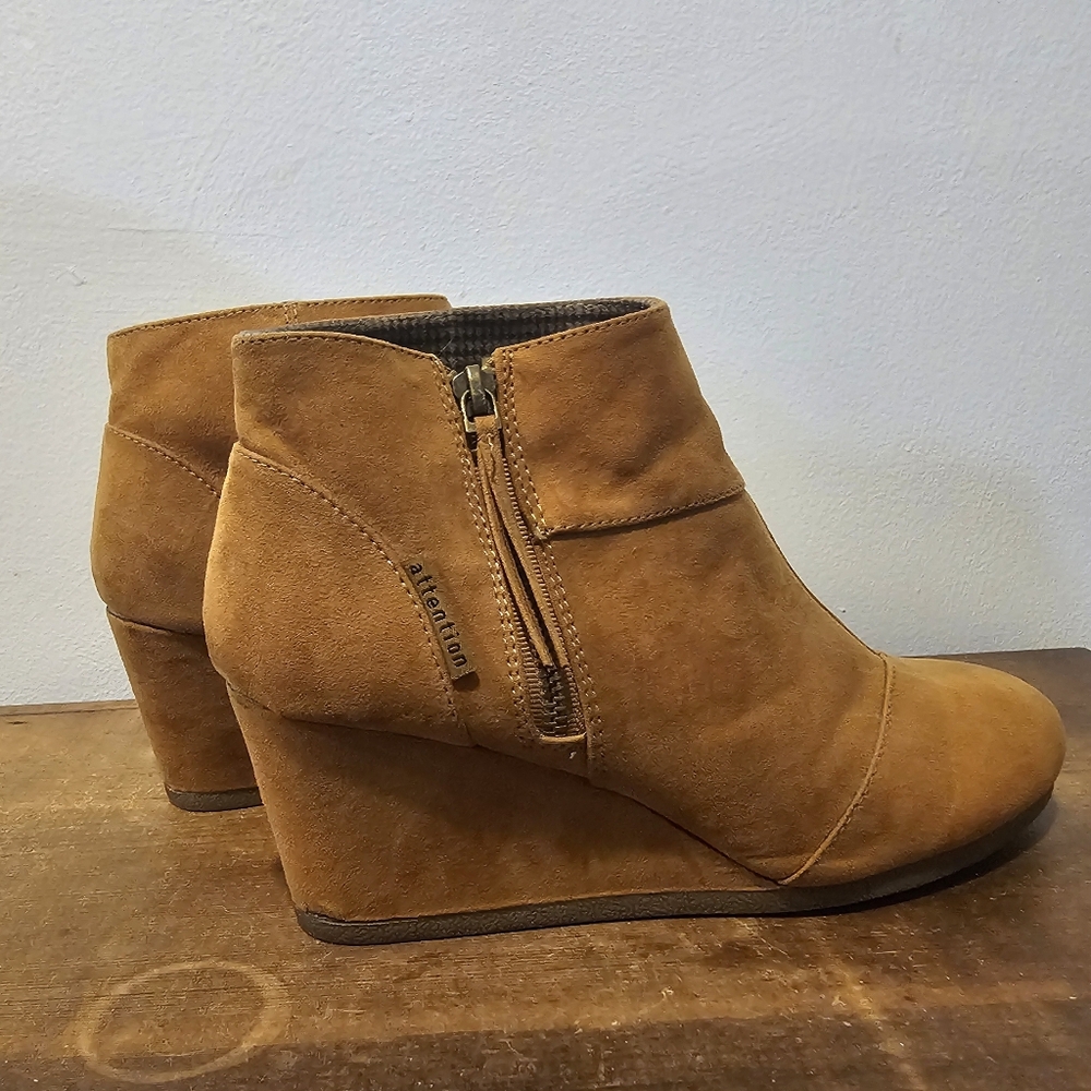 Wedge Heel Bootie Boots Suede - Picture 3 of 9